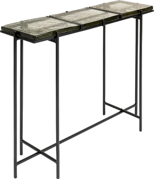 ICE - Rectangular glass and steel console table by KARE Design - view 3